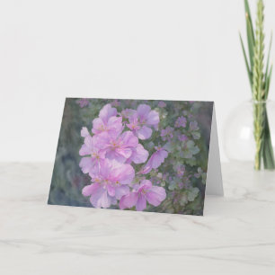 Cartão Placa de Nota de Arte Floral com Flor Roxo lavanda
