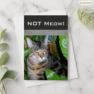 Cartão Placa de Nota de Categoria Engraçado " Not Meow"
