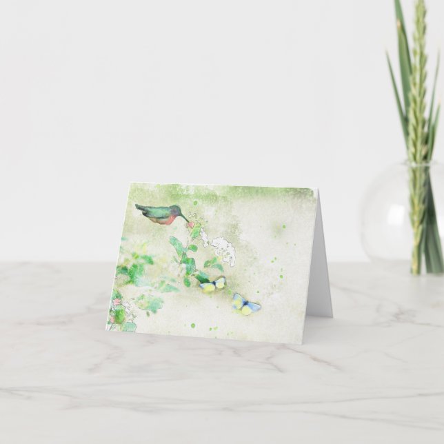 Cartão Placa de Nota de Hummingbird Aquecida (Frente)