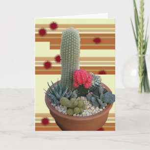 Cartão Placa de Nota de Jardim Cactus Dish #2