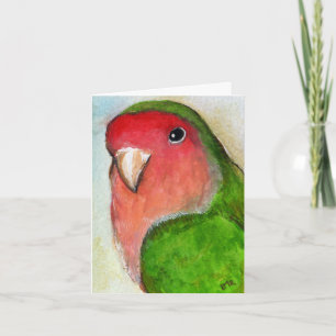 Cartão Placa de Nota de Pintura do Peach Faced Lovebird