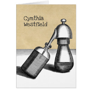 Cartão Placa de Nota de Química de Conjuntos e Receptore