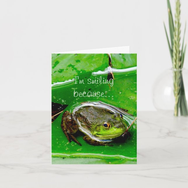 Cartão Placa de Nota de Sapo Sorridente (Frente)