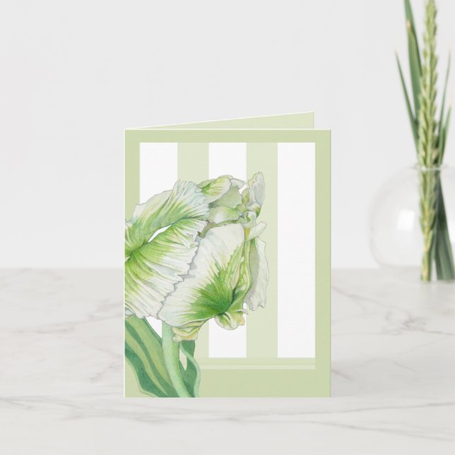 Cartão Placa de Nota de Tulipa Verde (Frente)