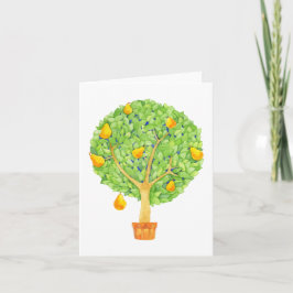 Cartão Placa de Nota de Vazio da Árvore Pear