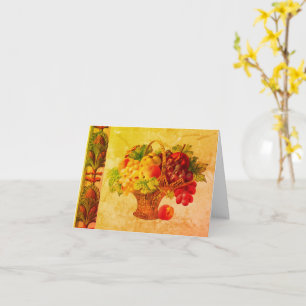 Cartão Placa de Nota de Vazio de Fruta de Arte Vintage