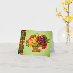 Cartão Placa de Nota de Vazio de Fruta de Arte Vintage