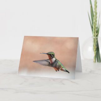 Cartão Placa de Nota de Vazio de Hummingbird Trocado por