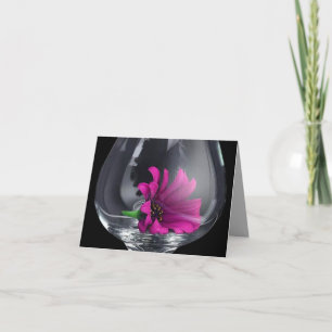 Cartão Placa de Nota de Vidro Floral Fushia