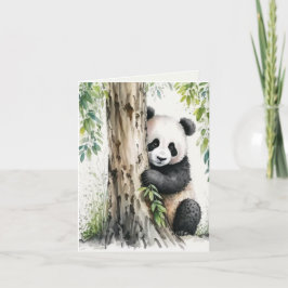 Cartão Placa de Nota do Urso Panda