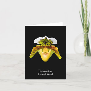 Cartão Placa de Nota Dobrada do Venus Slipper Orchid
