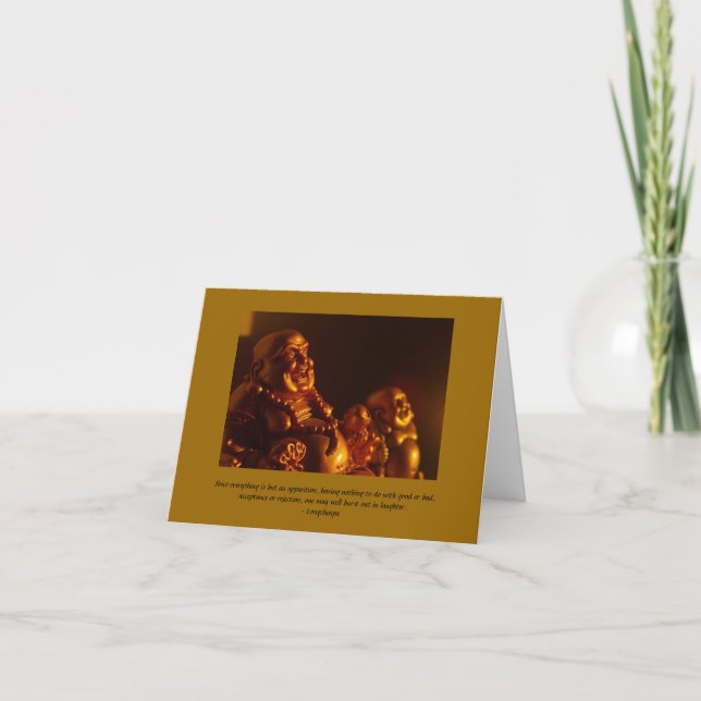 Cartão Placa de Nota Feliz Buddha (Frente)