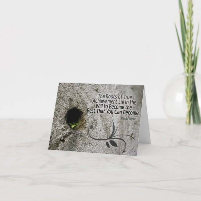 Cartão Placa de Nota Inspiracional de Conquista (Frente)