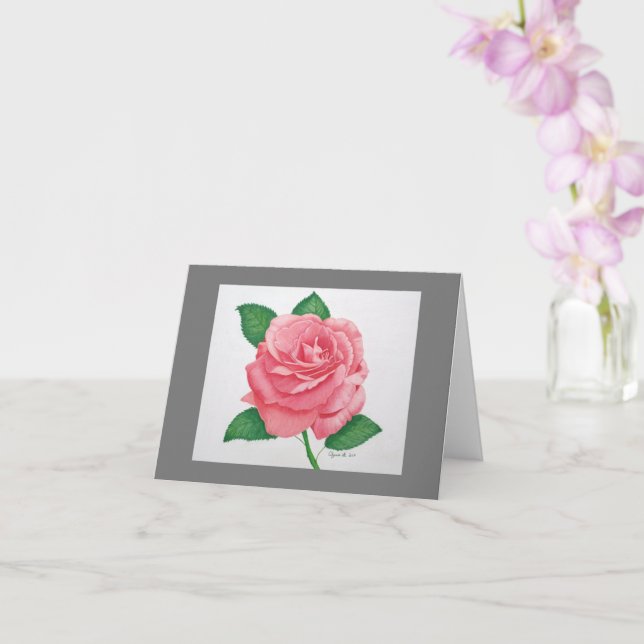 Cartão Placa de Nota Inspirativa de Paixão Rosa (Orquídea)