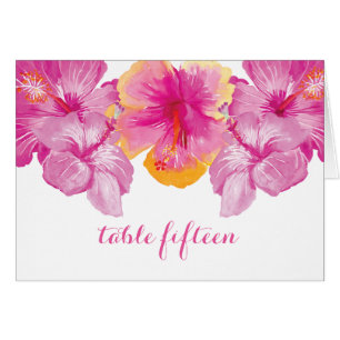 Cartão Placa de Número de Tabela Floral de Hibiscus Bruta