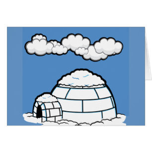 CARTÃO PLACA DE NUVENS BRANCAS DE CÉU AZUL DE NEVE IGLOO