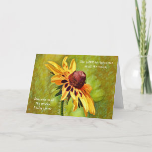 Cartão Placa de Oração de Flor Amarelo-Amarelo