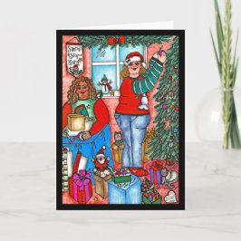 Cartão Placa de papais noeis Parados Aqui