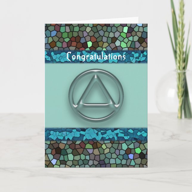 Cartão Placa de Parabéns Aniversário de Recuperação Sober (Frente)