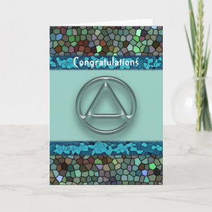 Cartão Placa de Parabéns Aniversário de Recuperação Sober