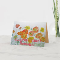 Placa de Parabéns de Aquarela de Papas Laranja