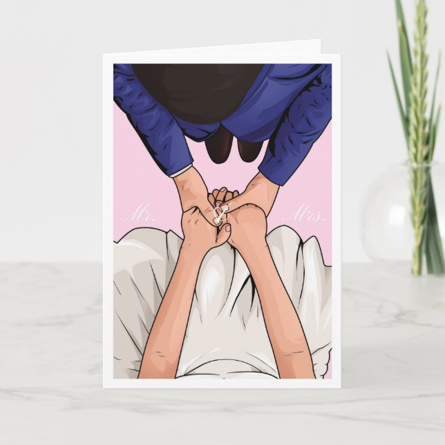 Cartão Placa de Parabéns de Casamento de Noite e Noite (Frente)