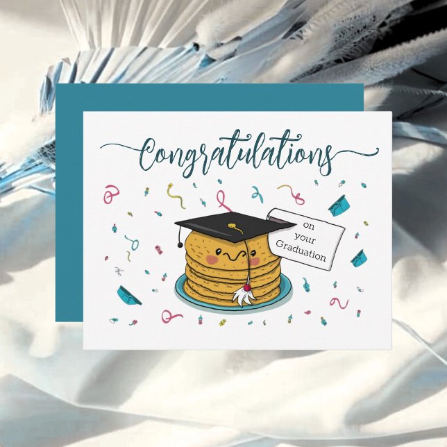 Cartão Placa de Parabéns de Graduação | Confetti e Boné (Criador carregado)