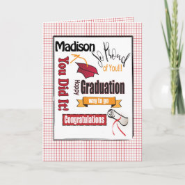 Cartão Placa de Parabéns de Graduação para Personalizar