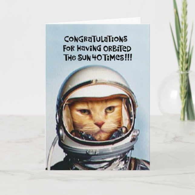 Cartão Placa de Parabéns Engraçado aniversário de 40 anos (Frente)