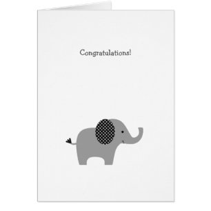 Cartão Placa de Parabéns para Bebês Elefante de Bolinha