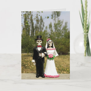 CARTÃO PLACA DE PARABÉNS PARA CASAMENTO DE ESQUELETÕES GÓ