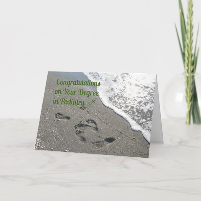 Cartão Placa de parabéns para Grau em Podiatria (Frente)