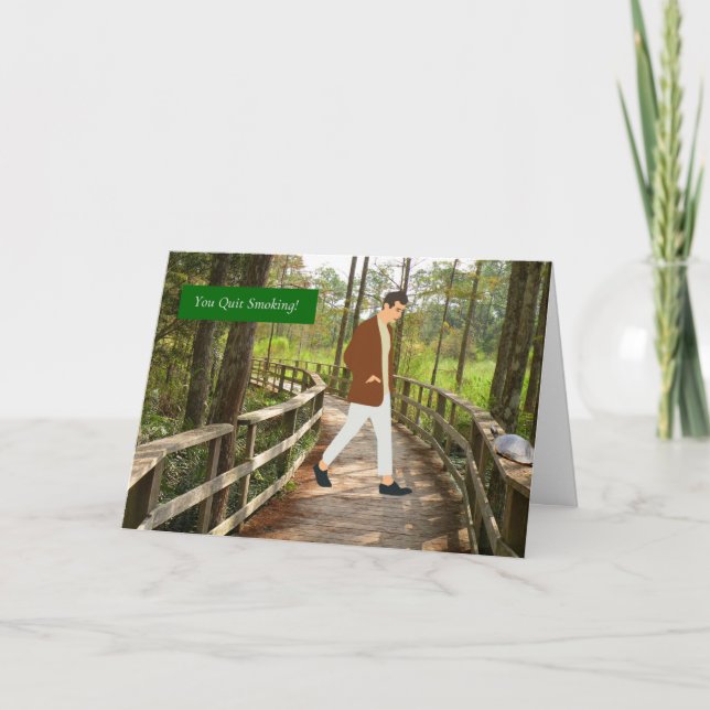 Cartão Placa de parabéns para Sair do Homem Fumante (Frente)