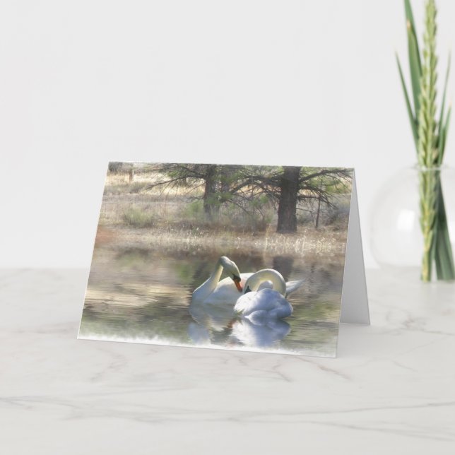 Cartão Placa de Parabéns Swan Wedding (Frente)