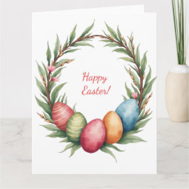 Cartão Placa de páscoa em cores pastel suave