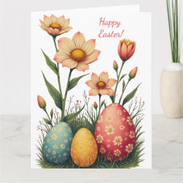 Cartão Placa de páscoa em cores pastel suave