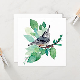 Cartão Placa de pássaro de batata frita branca