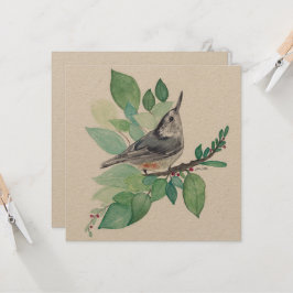 Cartão Placa de pássaro de batata frita branca