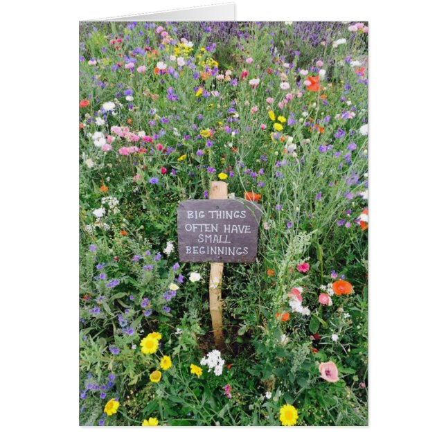 Cartão Placa de Pequenos Começos para Grandes Coisas (Frente)