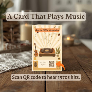Cartão Placa de Playlist de Música com Código QR   Presen