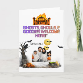 Cartão Placa de porta de foto de família personalizada de