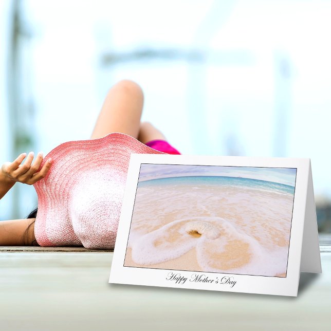 Cartão Placa de praia de Seashell de Dia de as mães Feliz (Criador carregado)