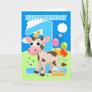 Cartão Placa De primeiro aniversario Com Pequeno Bolo De