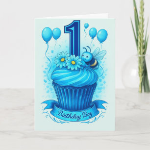 Cartão Placa de primeiro aniversario Feliz