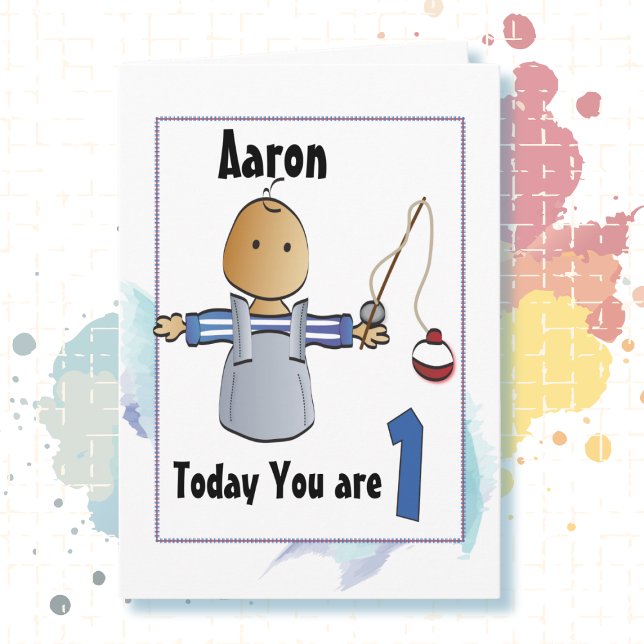 Cartão Placa de primeiro aniversario Personalizada para E (Criador carregado)