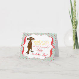 Cartão Placa de primeiro Dia de as mães PeeK-A-Boo