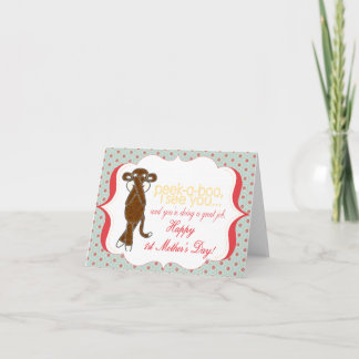 Cartão Placa de primeiro Dia de as mães PeeK-A-Boo