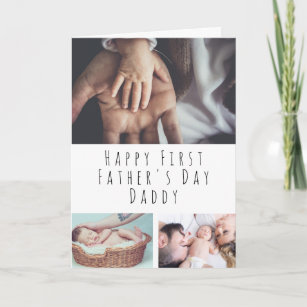 Cartão Placa de primeiro Dia de os pais de Colagem de Fot