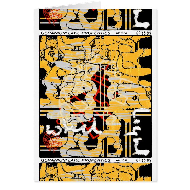 Cartão Placa de propriedades do lago Geranium (Frente)