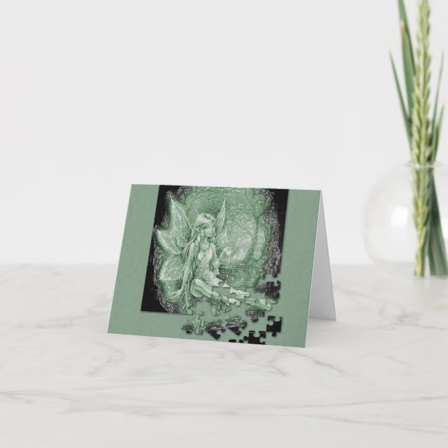 Cartão Placa de Quebra-cabeça de Fada (Frente)